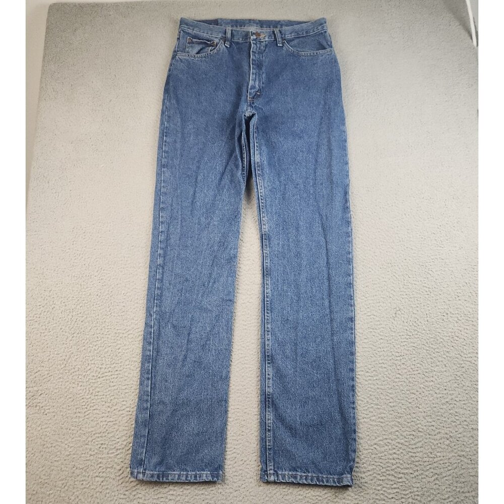 Wrangler Jeans Mens 34x36‎ Blue Cotton Straight Leg Classic Modern Rodeo Denim